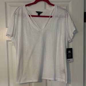 Rock & Republic White Relaxed Short Sleeve T-Shirt